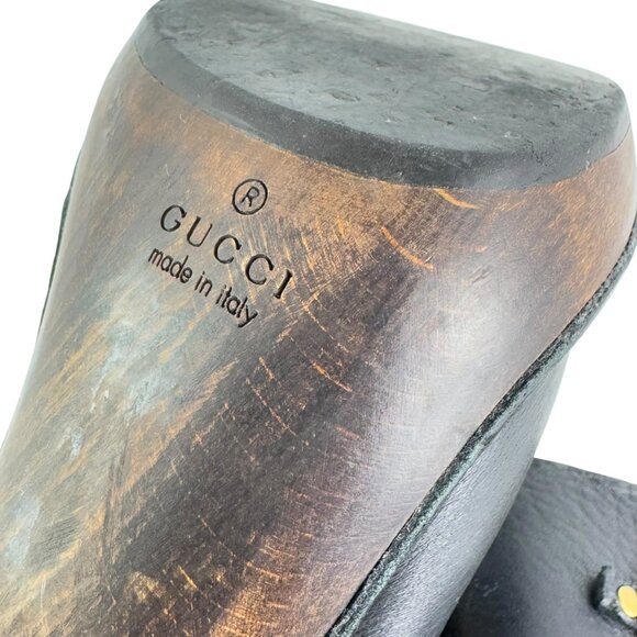 GUCCI Black Leather Horsebit Vintage Clog Pumps Made in  GUCCI Black Leather Horsebit Vintage Clog Pumps Made in Italy 7.5 B US